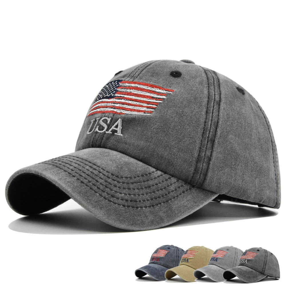 

High Quality Fashion USA Flag embroidery Baseball Cap Men women Outdoor sports sun hat Adjustable Trucker Snapback Hats Dad Hat