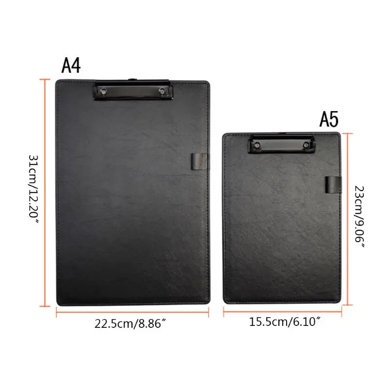 

PU Leather A4 A5 File Paper Clip Board Writting Pad Folder Document Holder with Pen Clip Office School Stationery