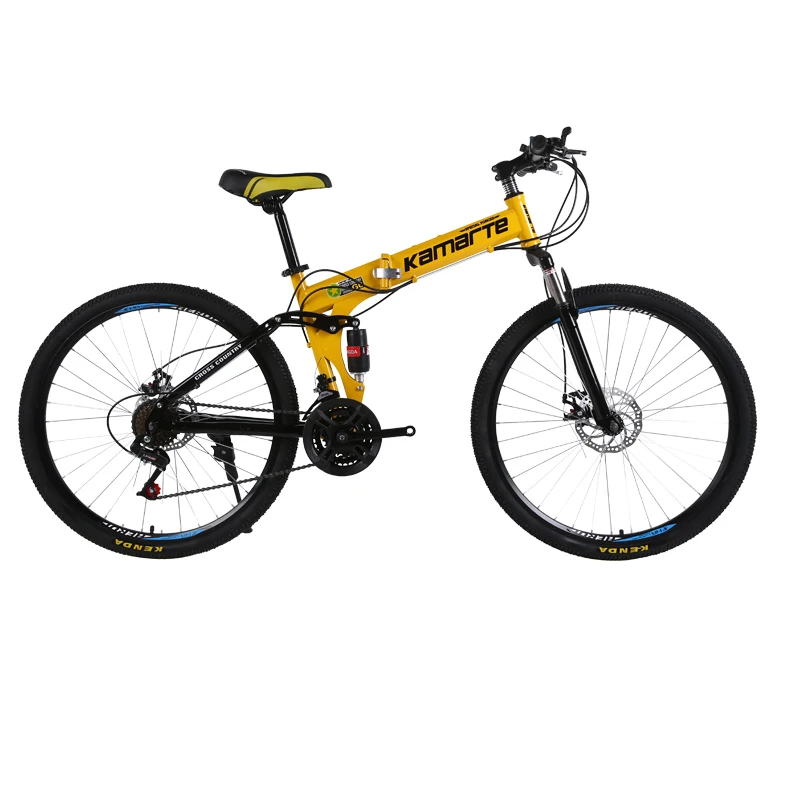26 inch yellow Горный велосипед 24 26 дюймов 24/27/30 скоростей складной горный велосипед детский велосипед для взрослых двойной дисковый тормоз велосипед спица колесо велосипеда - Цвет: 26 inch yellow