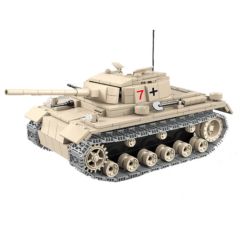 

WW2 Military Germany The White Tiger Building Blocks Army Soldier Weapons Figures DIY Bricks Toys For Children