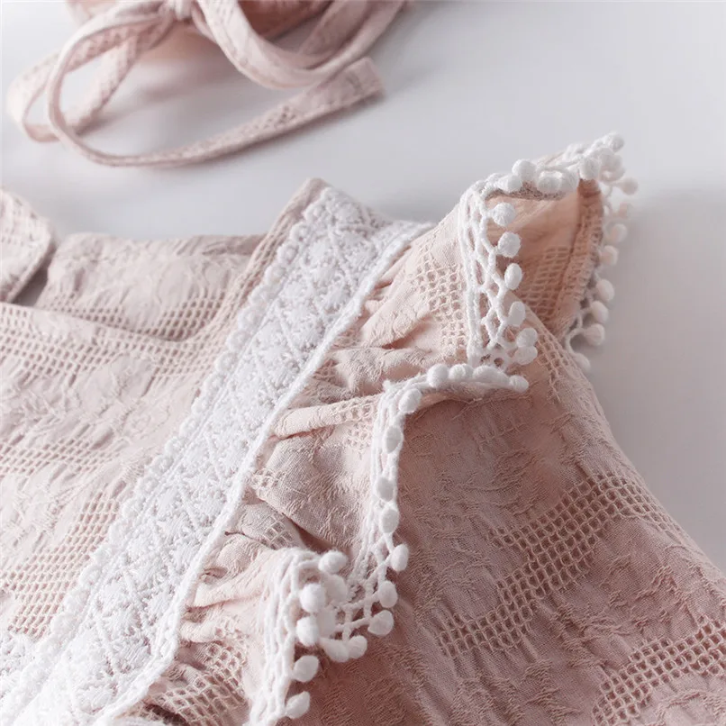 Милые для девочек принцесс Ползунки осенние хлопковые льняные боди малыша