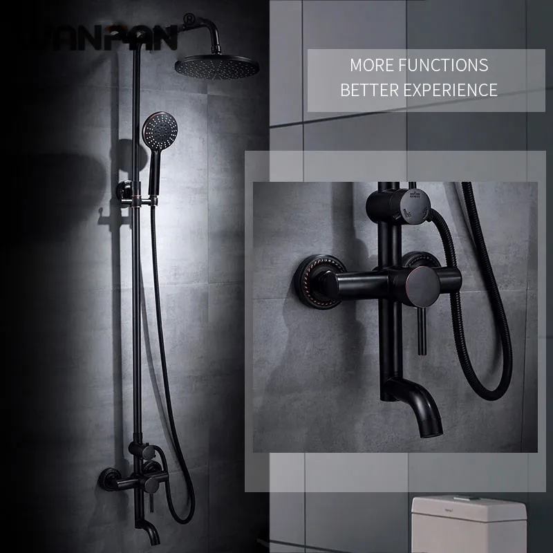 Смеситель для душа в стиле ретро черный бронзовый Набор ванны с масляным