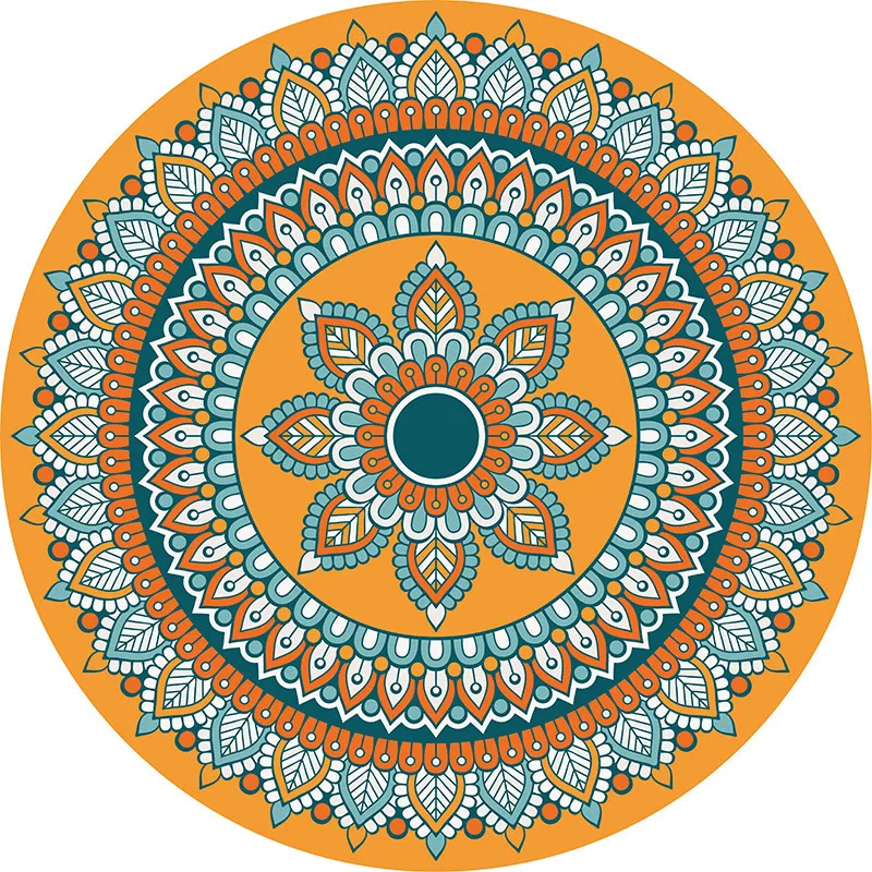 Круглый ковер в богемном стиле Нескользящие напольные коврики уличный коврик