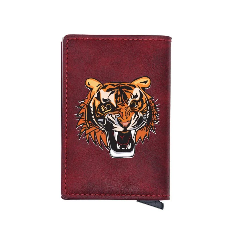 

Classic Tiger Design Casual Digital Printing Leather Mini Card Holder Wallet Fashion Men Women Small Money Bag Gift