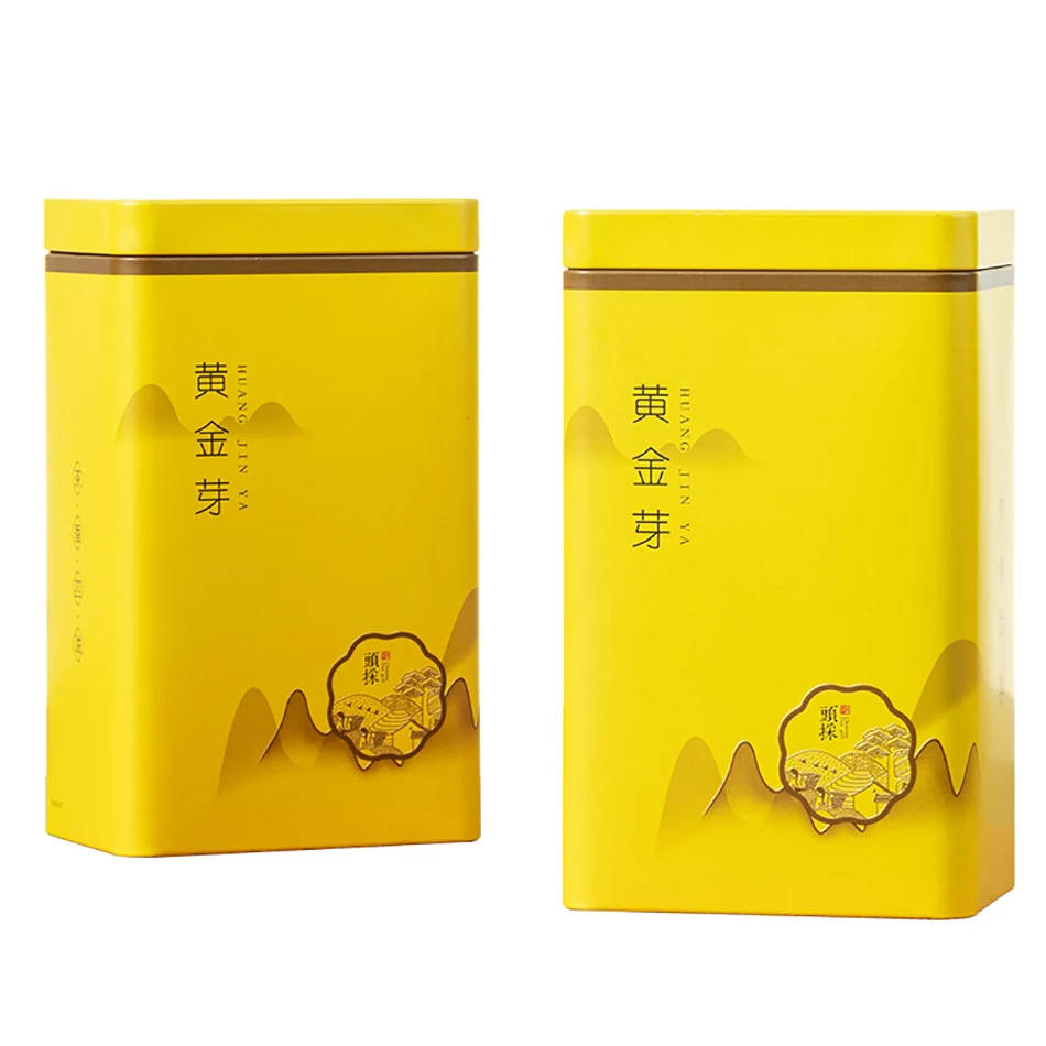 

Xin Jia Yi Packaging Silver Cookies Tins Candy Tea Coffee Food Grade Empty Yellow Color Metal Tin Box