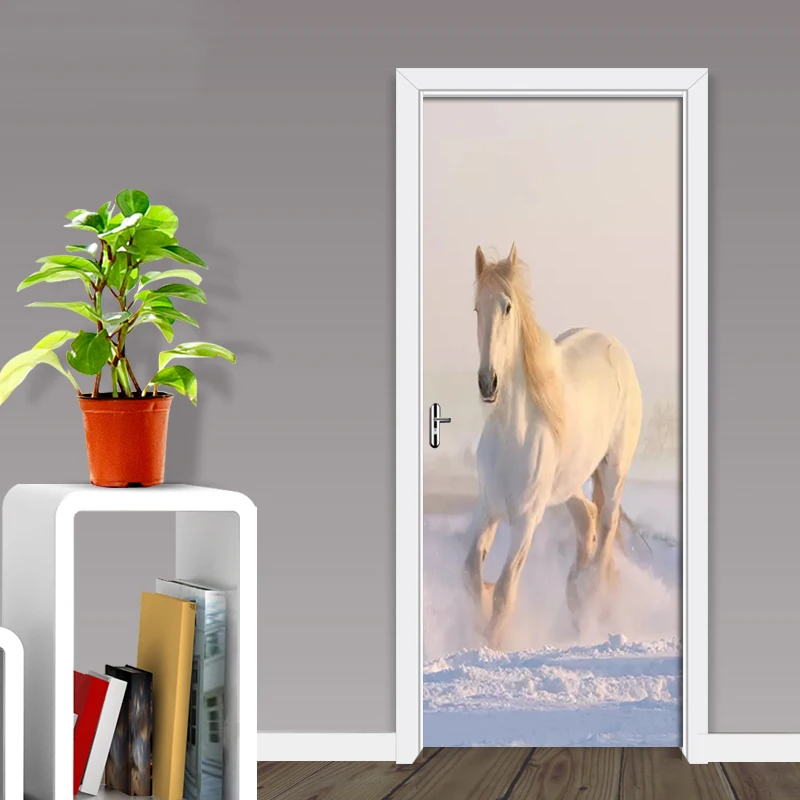 Настенная Наклейка на дверь в скандинавском стиле креативная белая фотография 3D