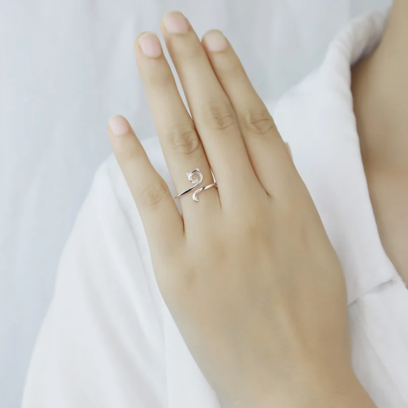 Женское кольцо для кошек Trustdavis однотонное ювелирное изделие из 100% настоящего