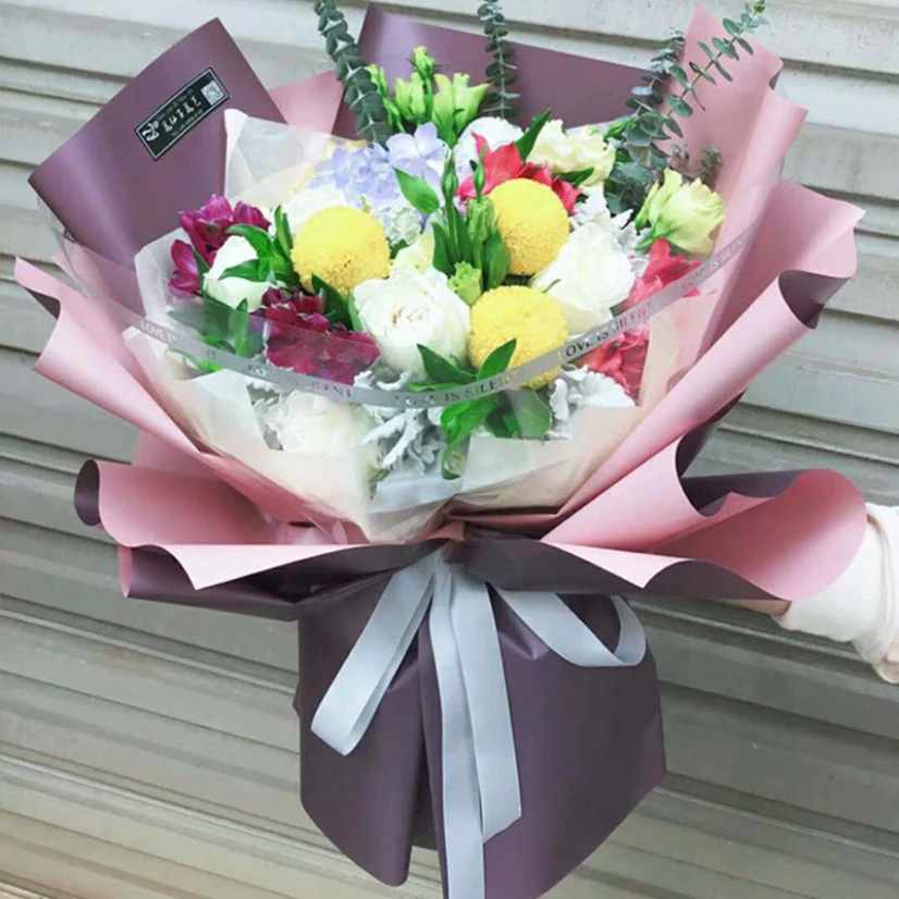 

20pcs 45x40cm Flower Wrapping Paper Two-sided Color Packaging For Flowers Gift Wrapping Decoration Paper Bouquet Accessories