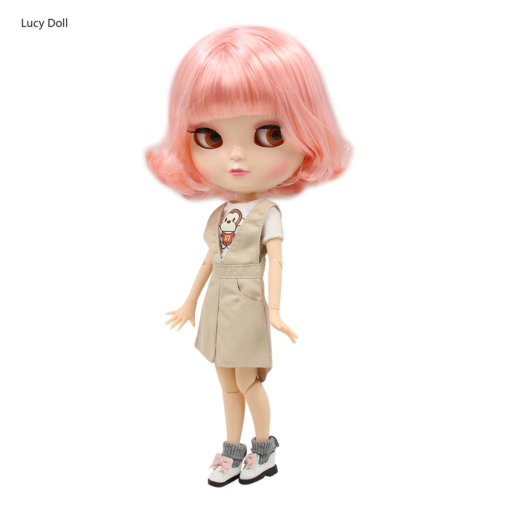 

ICY DOLL With Small Breast Azone Body Natural Skin Short Pink Hair BL1010 1/6 30cm
