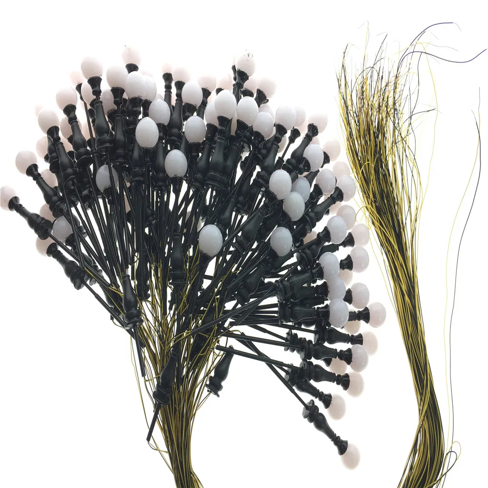 100 шт. 1/75 масштабная модель светильник улицы лампы светодиодный 3 в архитектурные