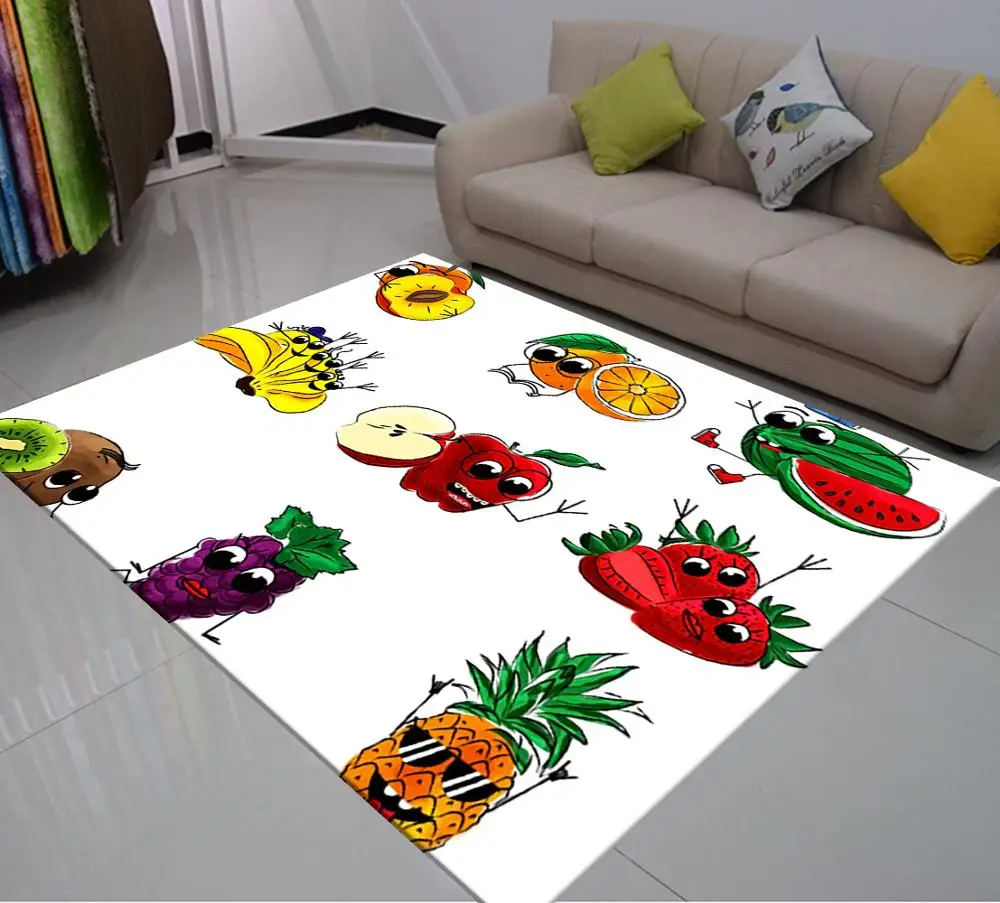 3D Print Carpet Fruit Rug Outdoor Kids Bedroom Rugs Kiwi Watermelon Floor Mat Living Room For Carpets | Дом и сад