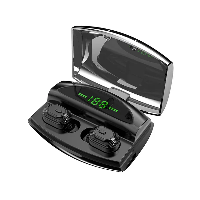 Black XG-20 TWS беспроводные Bluetooth наушники 5,0 8D стерео светодиодный цифровой дисплей зарядка кабина мини невидимая Спортивная гарнитура - Цвет: Black