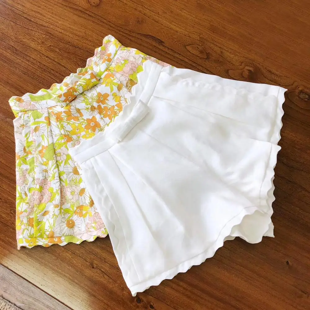 Новинка 2019 модные льняные шорты с высокой талией и асимметричным подолом