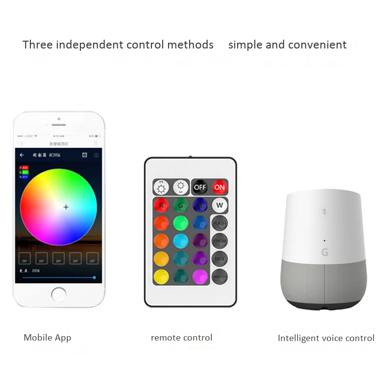 

Colorful RGB Low Voltage Lights for Alexa Voice Microphone with Mobile Phone Control Led Wifi Controller