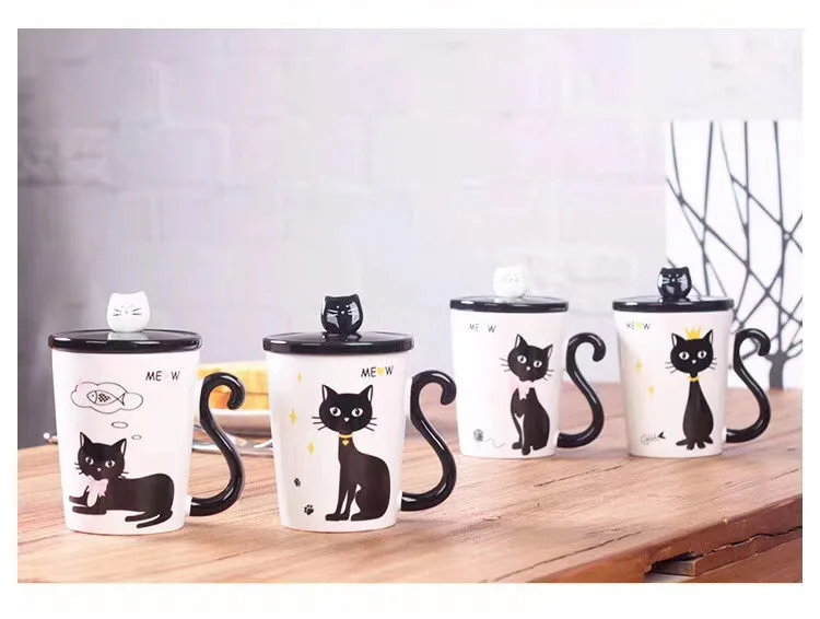 

Креативная мультяшная кошка Mack, модная индивидуальная Студенческая чашка для воды, простая домашняя чашка для молока, чашка для завтрака с ...