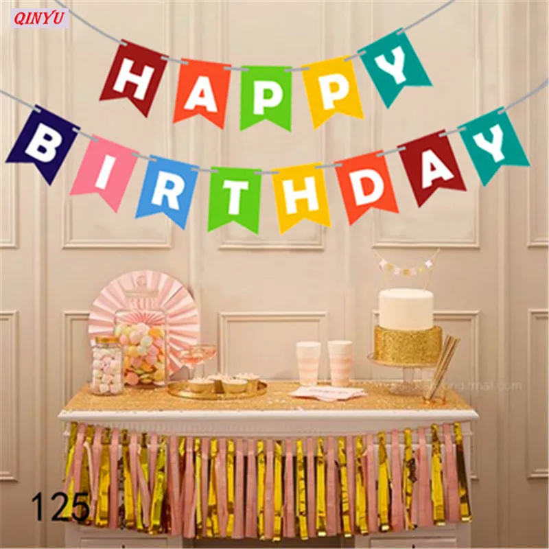 Товары для дня рождения украшение вечерние пастельный фон бумажные флажки дома
