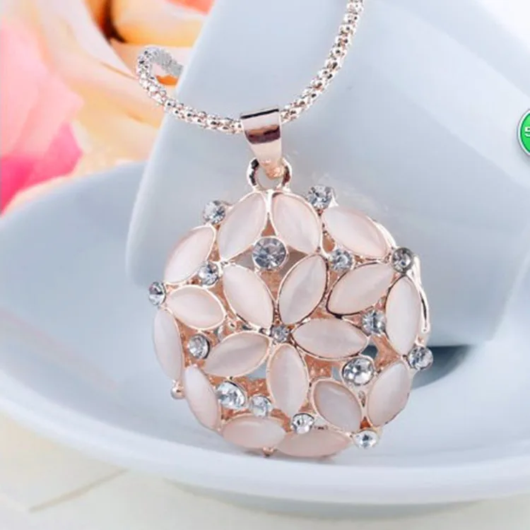 

GU97 Bohemian round geometric necklace woman metal zircon flower pendant necklace set woman parTSHOU necklaceGift Link for buyer