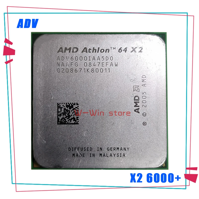 Процессор AMD для настольного компьютера Athlon X2 6000 + 3 1 ГГц ADV6000IAA5DO двухъядерный