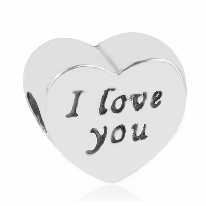 i love you Nan Sister Grand Daughter Лучший Друг Микки Сердце Бусины Подходит Pandora браслет и браслет DIY для женщин Изготовление ювелирных изделий - Цвет: i love you