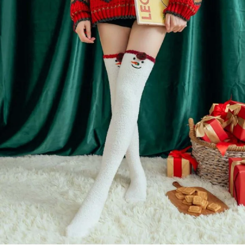3 пар/упак. новые рождественские гольфы носки тапочки из коралловой шерсти с