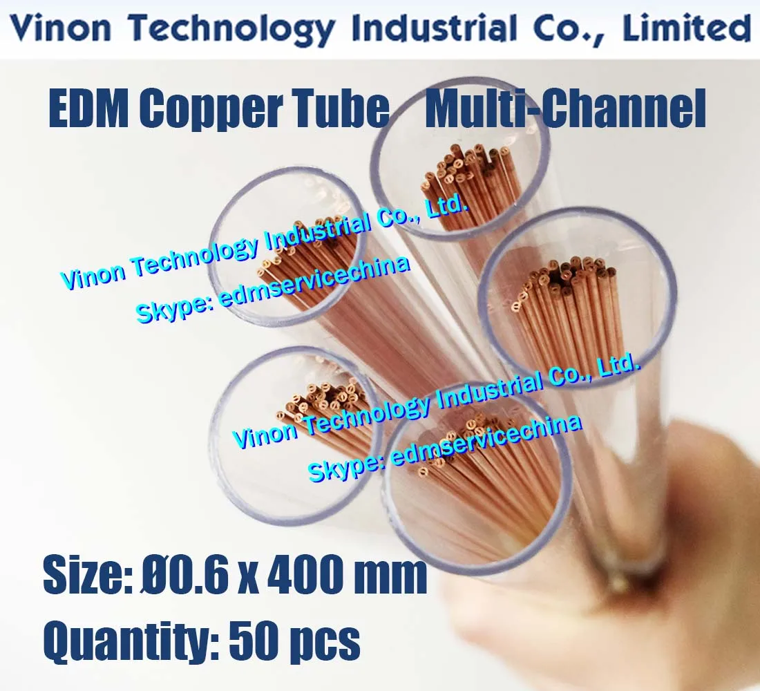 (50pcs/bag) 0.6x400MM Copper Tube Multichannel (Web type), EDM Multihole Copper Tube Electrode 0.6x400mm, Tubing Drill EDM Parts