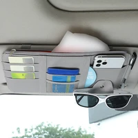 1pc car sun visor organizer storage sunvisor storage bag organizer pocket holder leather car sun visor bill sunvisor storage bag