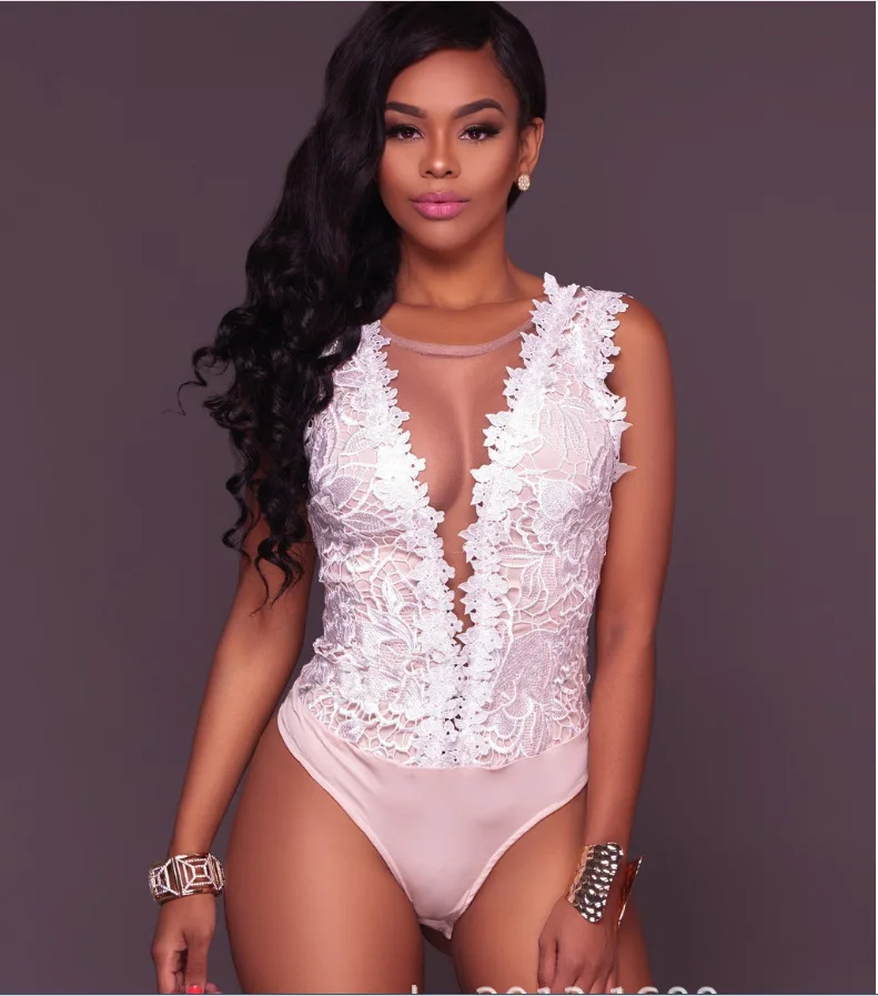 

2021 Summer Sexy Women Sleeveless Lace Jumpsuit Women's Jumpsuits Women Clothing