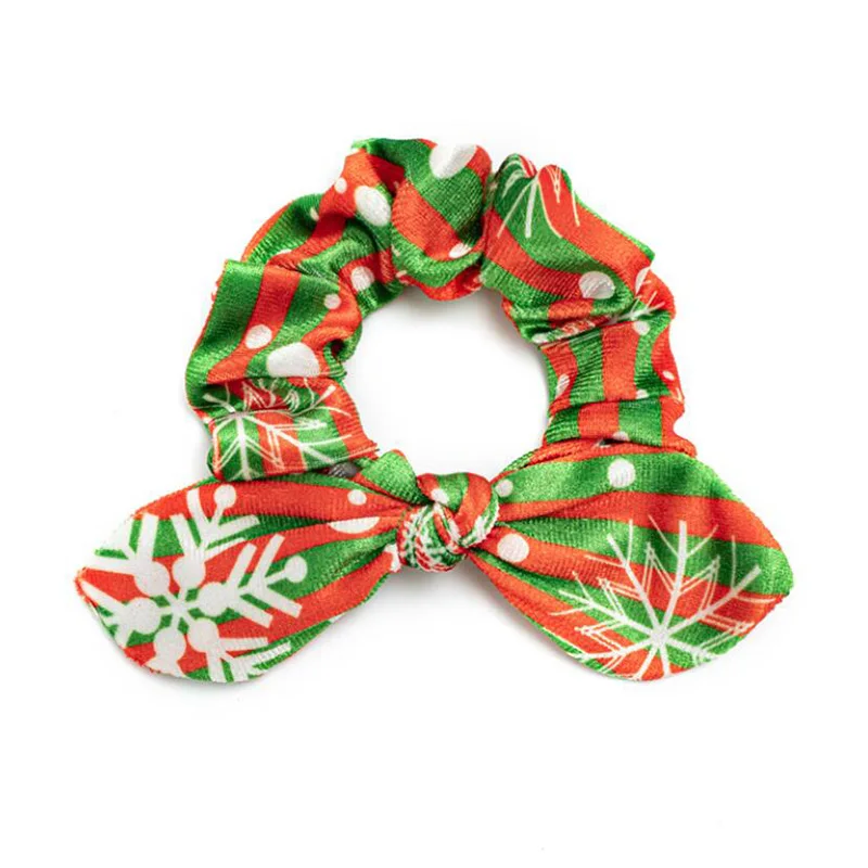 

2021 Fashion Christmas Scrunchie Elastic New Handmade HeadBands Hair Rope Ponytail Holder Headdress Hair Accessories Rabbit Ears
