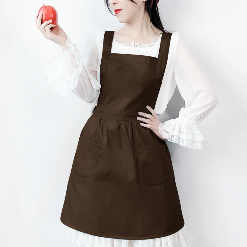 

Aprons for Women Fashion Work Clothes Japanese Princess Apron Custom Logo Printing Kitchen Cleaning Bib Cooking Accessories