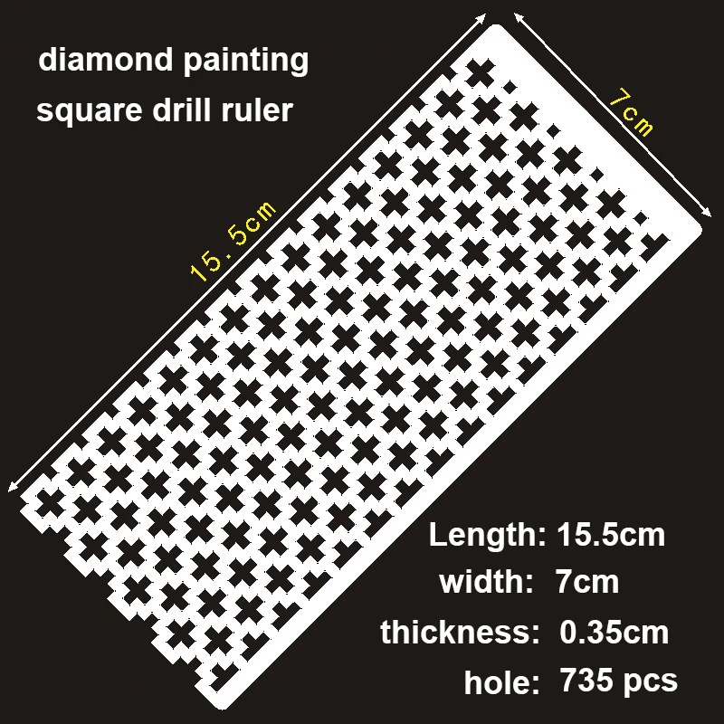Фото Алмазная живопись квадратная дрель линейка для рисования точечная алмазная