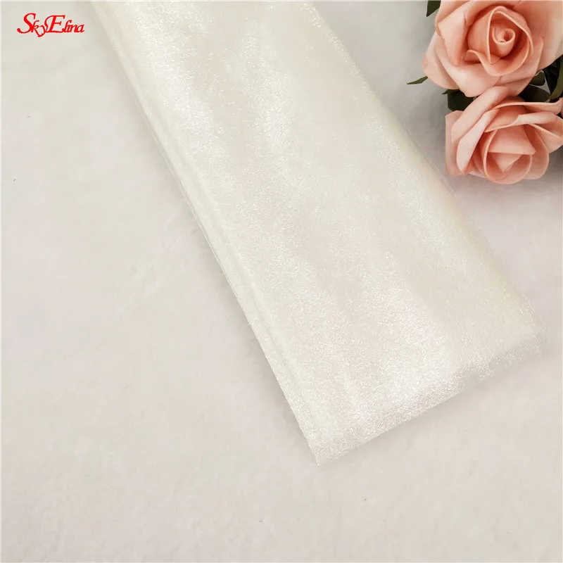 5/8/10m White Sheer Crystal Tulle Roll Spool Wedding Decoration Organza Fabric Tutu Skirt Baby Shower Decor Party Supplies | Дом и сад