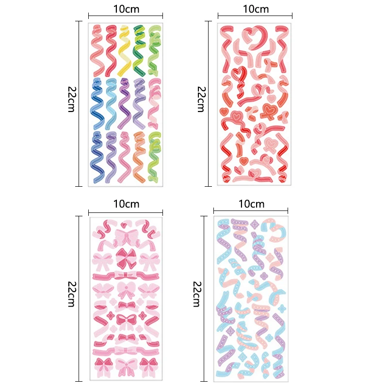 

Colorful Ribbon Stickers DIY Adhesive Sticker Decoration Label for Scrapbook Journal Art Craft Album Journal Planner Diary Book