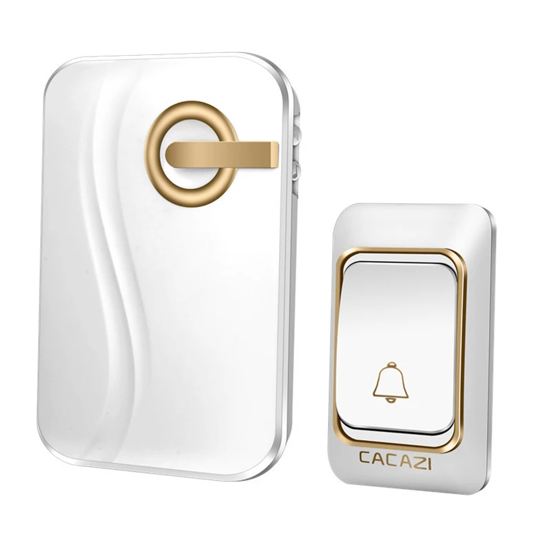 

Cacazi Wireless Doorbell Battery-Operated 200M Remote Waterproof 1 Transmitter 1 Receiver 36 Rings Door Chime Cordless Bell