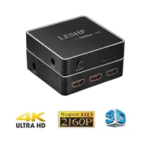 leshp hdmi compatible 2 0 1x2 splitter supports full 4x2k 3d one input to two outputs support video format up to 4k2k30hz