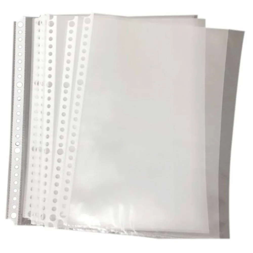 New Pack of 200 A5 Clear Punched Pockets - Plastic Poly Folders File Folder 21.5*17.2cm