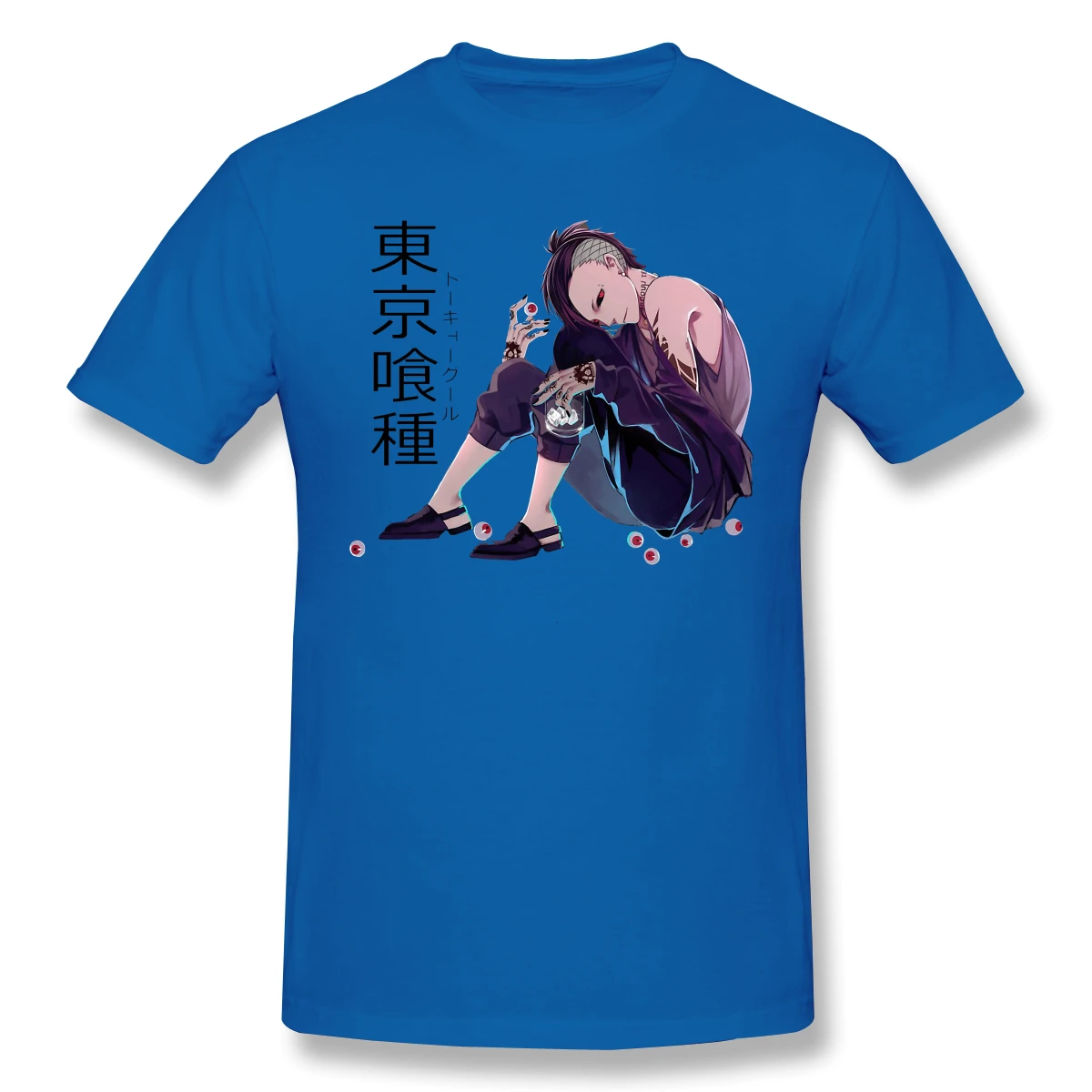 

Eyes Print Cotton T-Shirt Tokyo Ghoul Janpanese Anime Manga For Men Fashion Streetwear