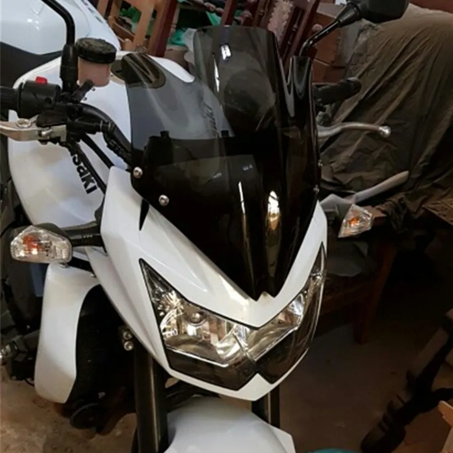 

Motorcycle For Kawasaki Z 750 Z750 2007-2008-2009-2010-2011-2012 Wind Deflectore Smoke Black Windshield With support frame