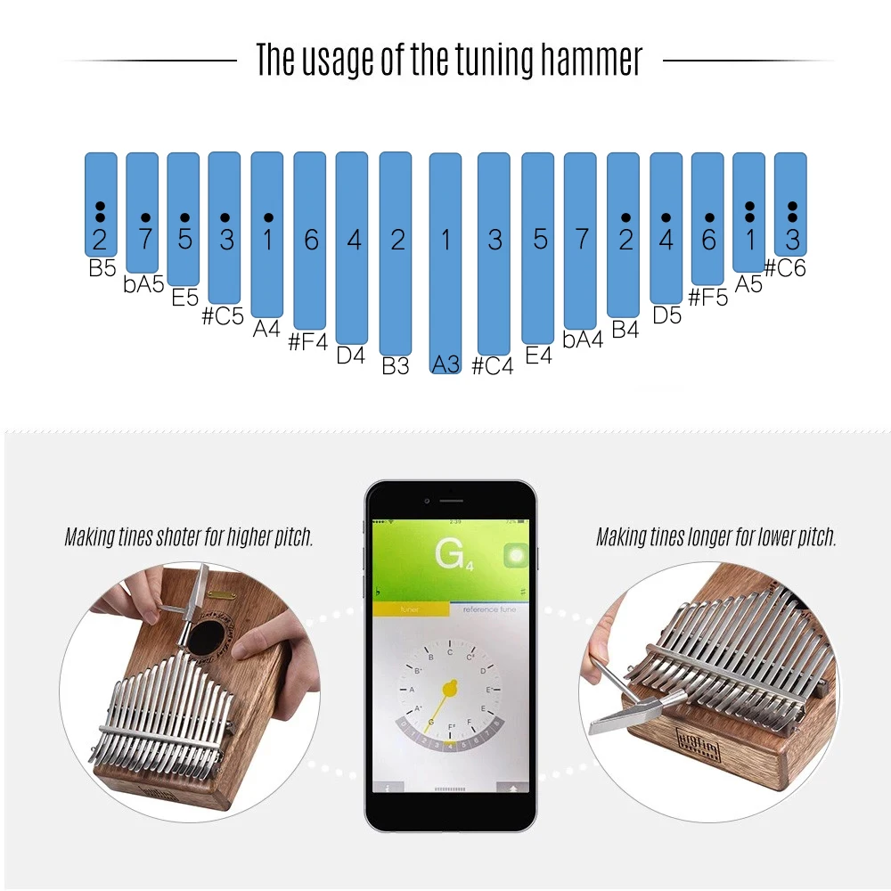 LingTing LT-K17S/LT-K17SEQ 17-key Kalimba большого пальца фортепиано Mbira Sanza Swartizia Spp твердой древесины музыкальный подарок