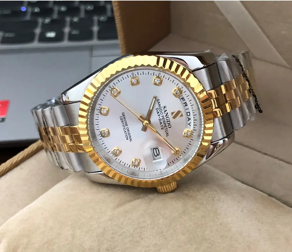 Мужские механические часы SANGDO Роскошные автоматические с автоподзаводом и