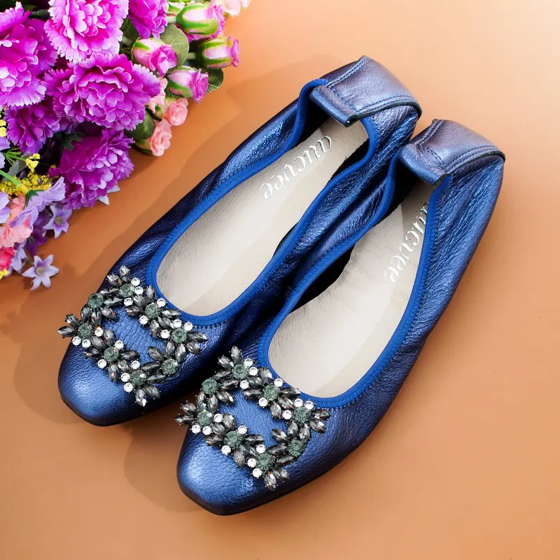 Лоферы женские из натуральной кожи с квадратным носком на плоской подошве|Обувь