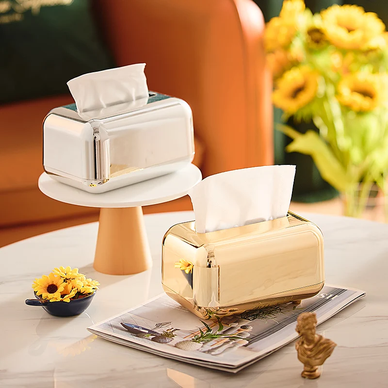 

Luxury Tissue Boxes Modern Nordic Living Room Creative Desktop Tissue Boxes Coffee Table Organiser Box Household Products DG50TB