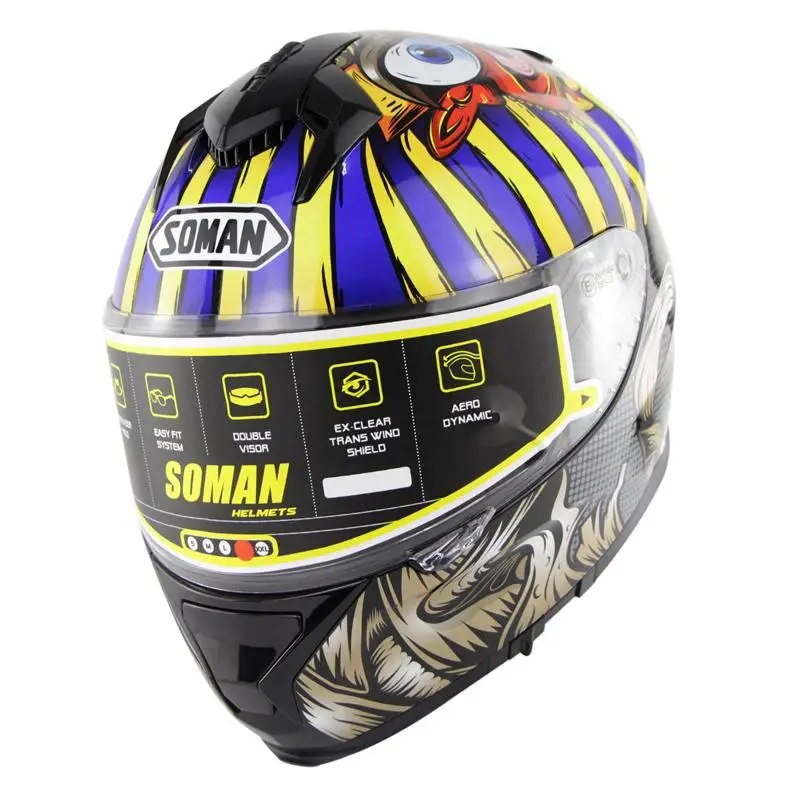 Шлем мотоциклетный Outdor для мужчин и женщин двойная линза совместима со