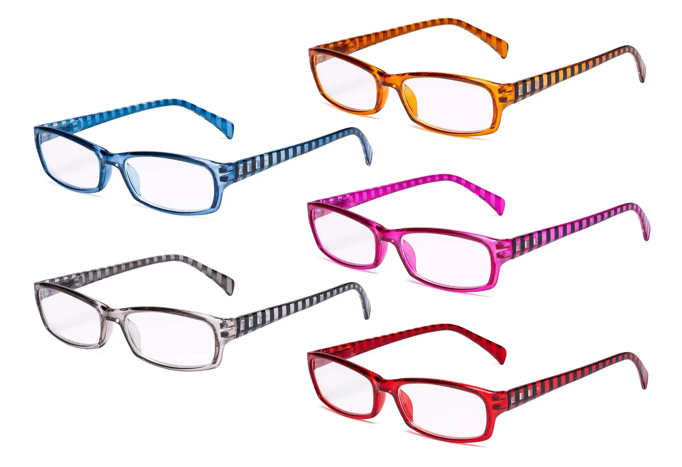 RT1803-5pc-Mix RT1803S-5pc-Mix Eyekepper женские очки для чтения-5 Пак женские Стильные Читатели с полосатыми дужками - Цвет оправы: RT1803-5pc-Mix