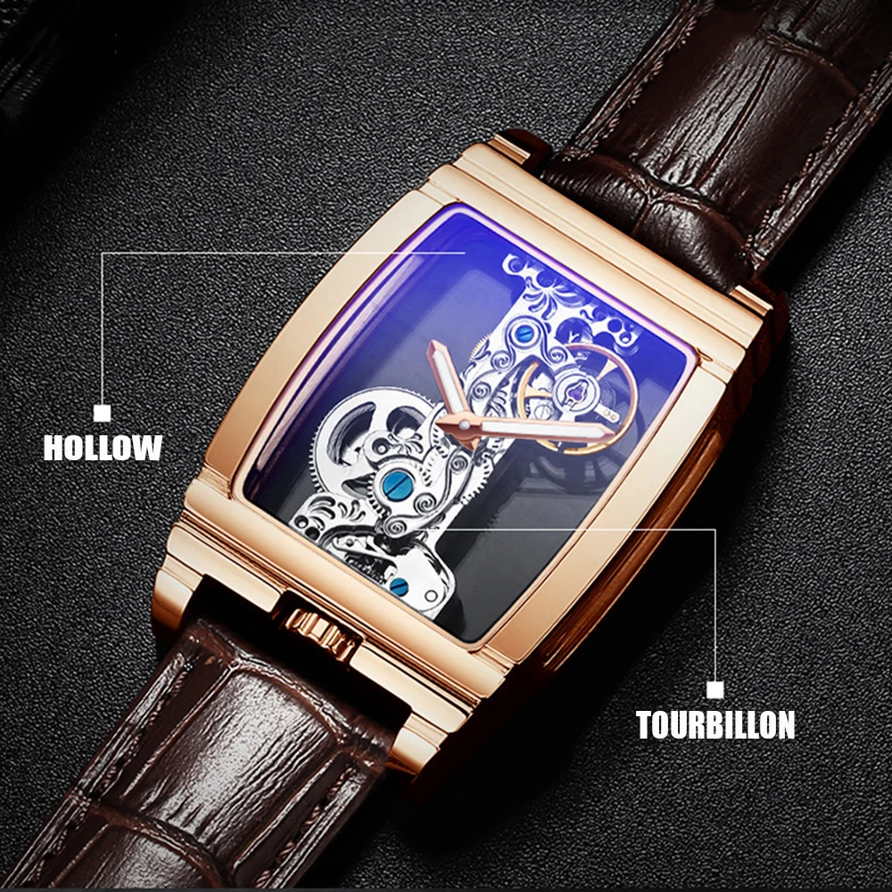 Transparent Hollow Tourbillon Automatic Mechanical Watch Men Fashion Stainless Steel Watches Mens Waterproof Wristwatch New 2019 | Наручные
