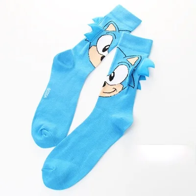 Anime the Hedgehog cosplay Adult Unisex blue Socks Warm Stitching Pattern Antiskid Invisible Casual Accessories | Тематическая