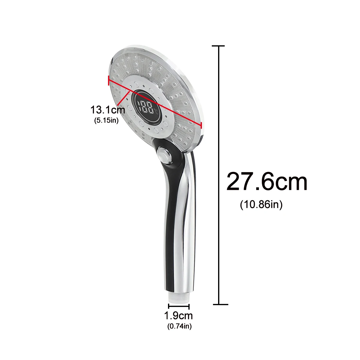

Digital LCD Display Adjustable 3 Mode 3 Color LED Plating Shower Head Light Temperature Sensor Bath Sprinkler Bathroom