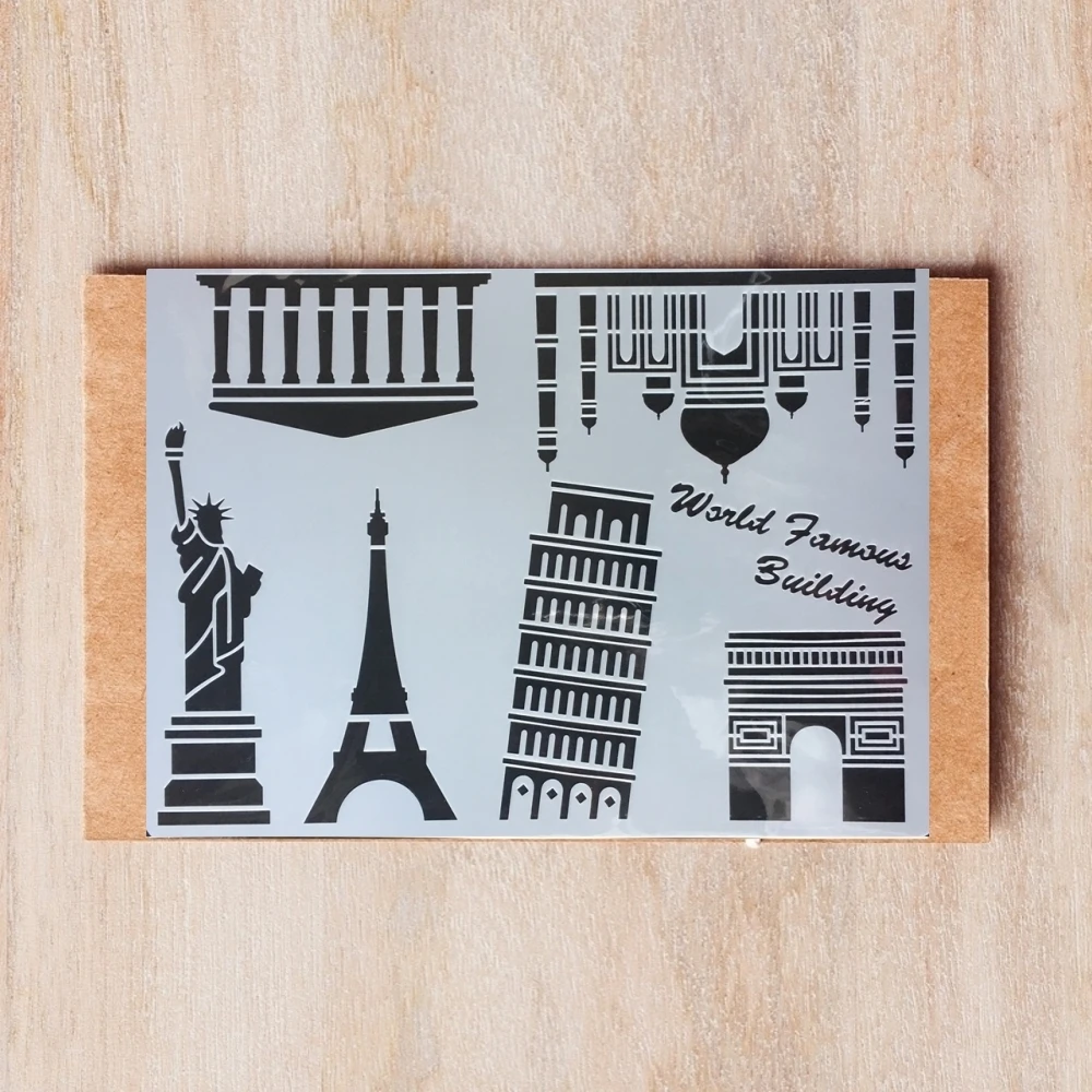 

A4 World Famous Building DIY Layering Stencils Painting Scrapbook Coloring Embossing Album Decorative Template 29*21cm