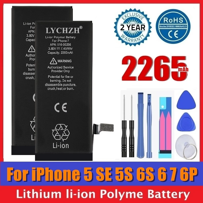 Высококачественный аккумулятор AAAAA 0 циклов для iphone 5 5S 5C SE 6 6S 7 Долговечные