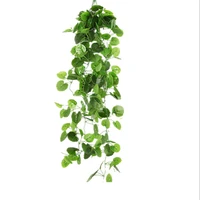 new 100cm artificial green radish gum rattan vines green plants wedding hotel party ceiling hanging wall decoration fake plants