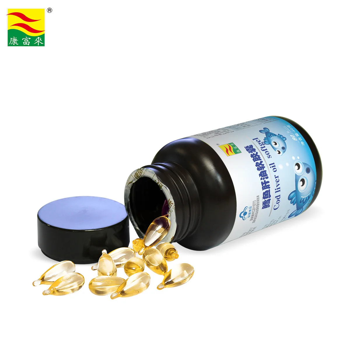 

Kangfulai cod-liver oil soft capsule of 0.5 g/bead * 80 * 2 bottles of immunity